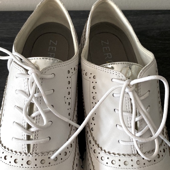 COLE HAAN ZEROGRAND Oxford WOMEN Shoes Wingtip Leather Light Gray Size 10B - Picture 8 of 8
